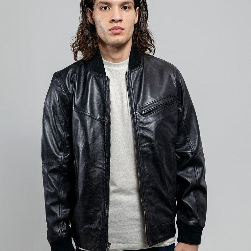 Aviator Mens Bomber Leather Jacket